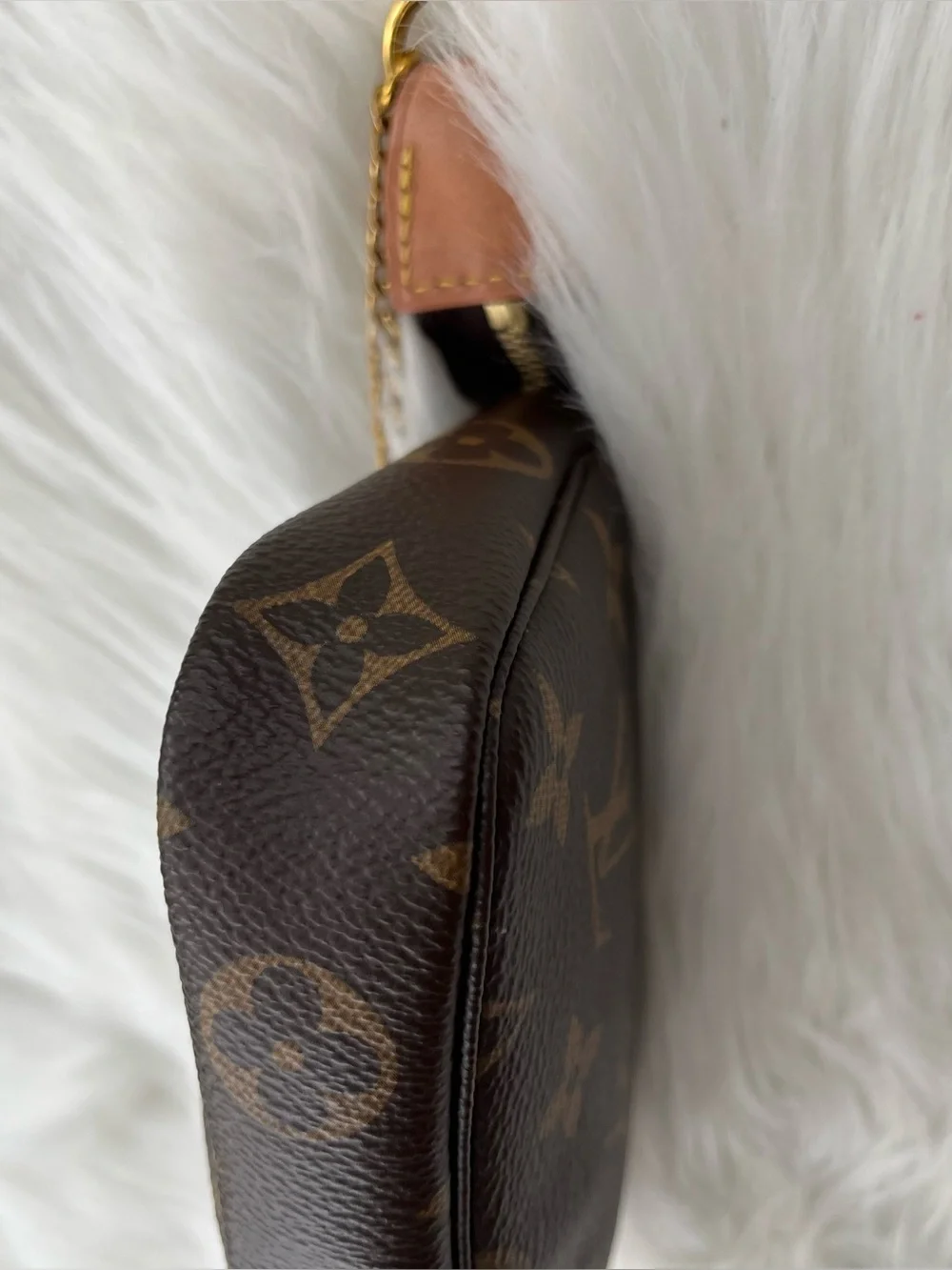 LOUIS VUITTON 2020 Monogram Pouchette Chain Y2K Mini Bag